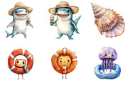 Funny Summer Beach Clipart, an Illustration by DreamArtGraphic (Thumbnail 4 of 4)