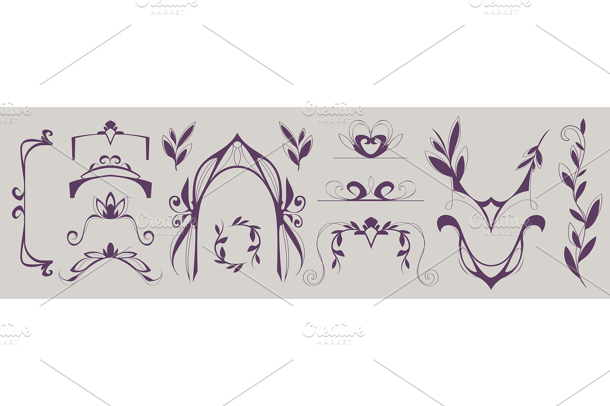 Art nouveau frame border ornament, an Illustration by art PVP - market
