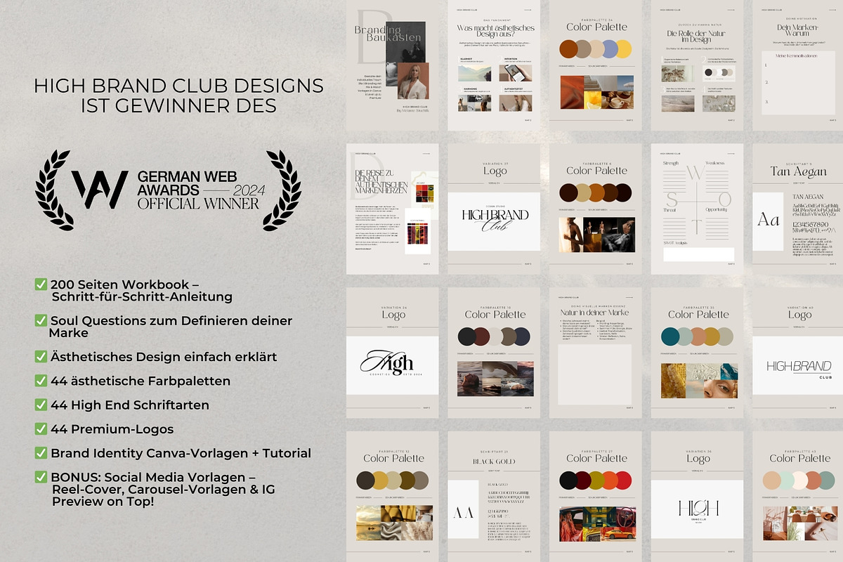 Canva Aesthetic Branding Templates, a Branding & Logo Template by highbrandclub (Photo 3 of 9)