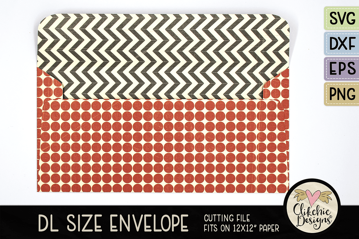 Slimline DL Envelope SVG Cut File, an Invitation Template by Clikchic Designs (Photo 3 of 4)