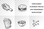 Pub Foods&Drinks | Doodle Vector, a Pattern Graphic by Red Spruce's Vector Shop (Thumbnail 2 of 11)