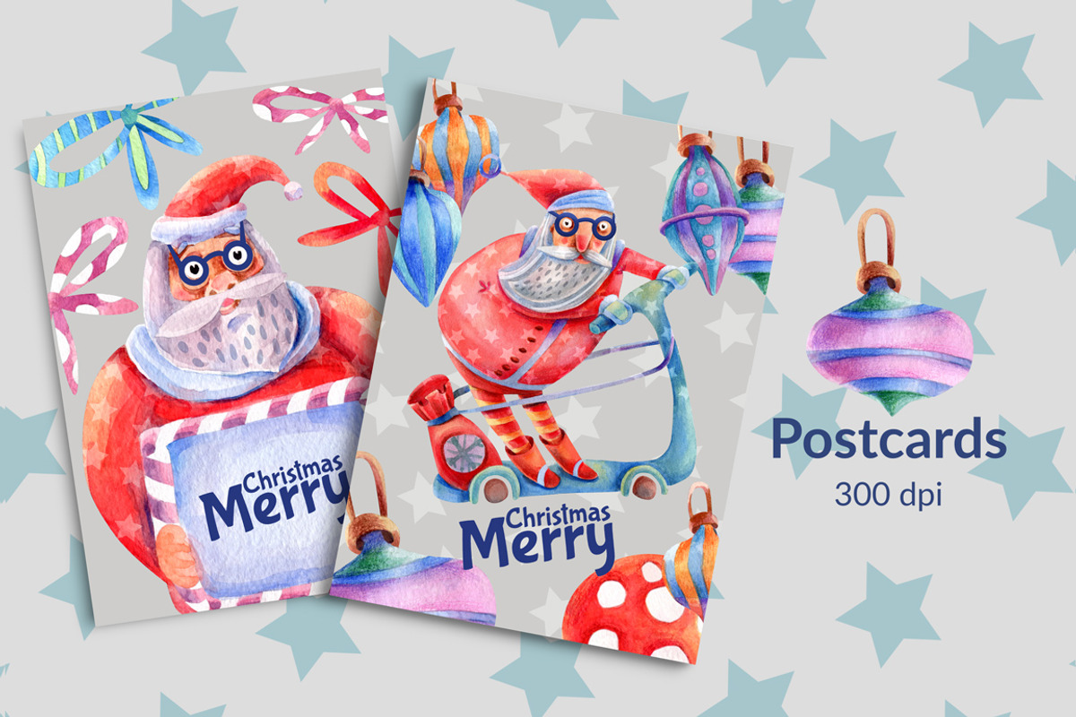 Santa Claus watercolor and Christmas, a Graphic by Olha Kalyta (Photo 8 of 8)