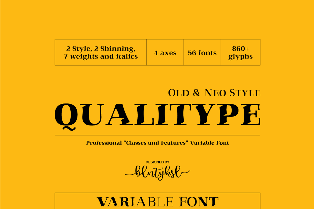 Qualitype Variable Family, a Serif Font by BULENT YUKSEL (Photo 1 of 14)