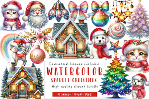 Sparkle Christmas Clipart, an Illustration by CreationArt