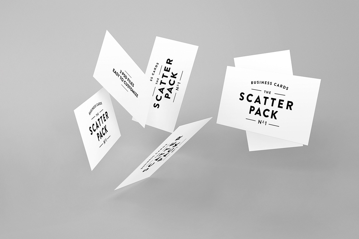 Scatter Business Cards Mockup, a Print Template by GraphicHero (Photo 3 of 5)