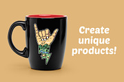 mountain view with shaka hands, an Illustration by gunaonedesign (Thumbnail 2 of 4)