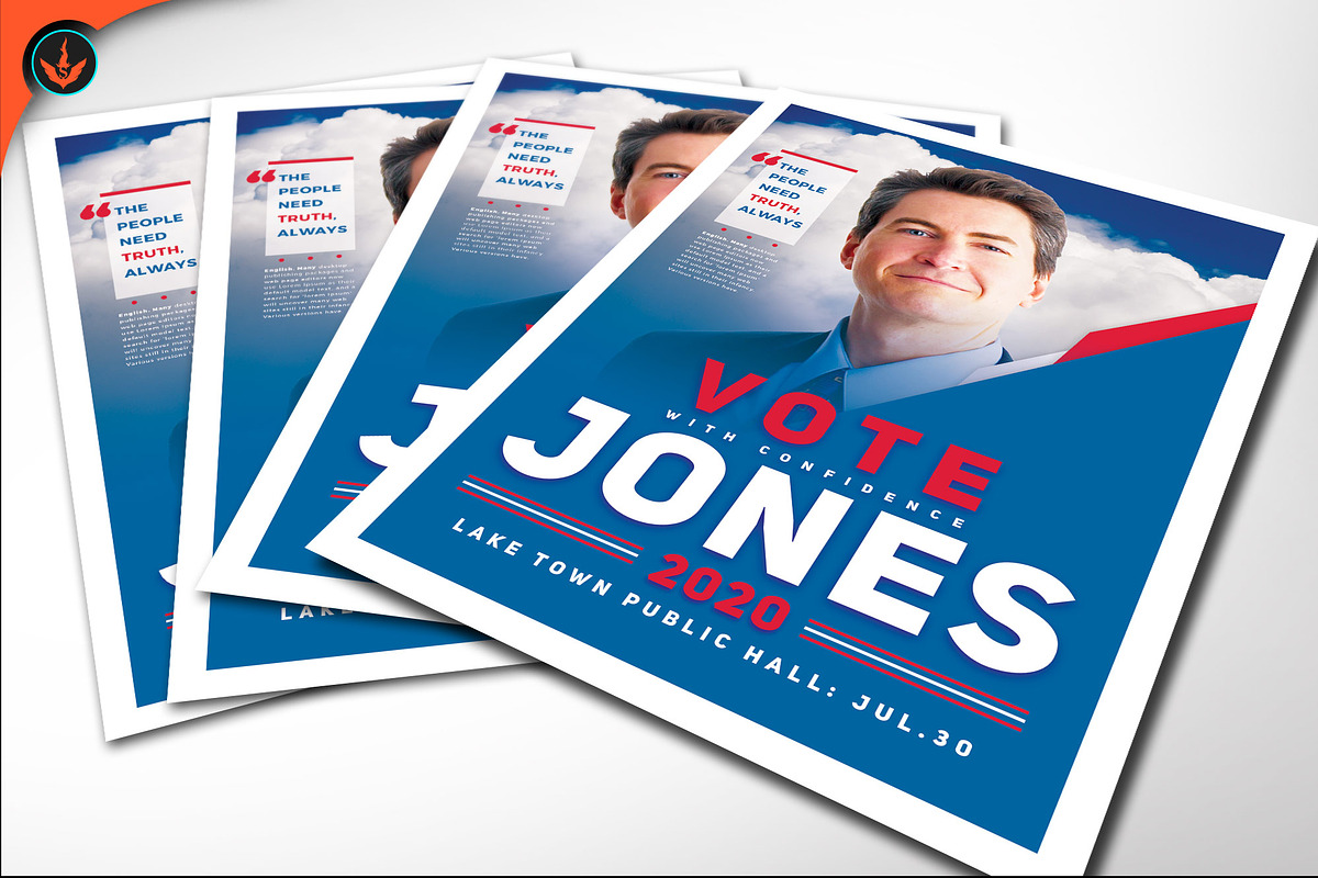 Political Flyer Template 8, a Flyer Template by SeraphimChris