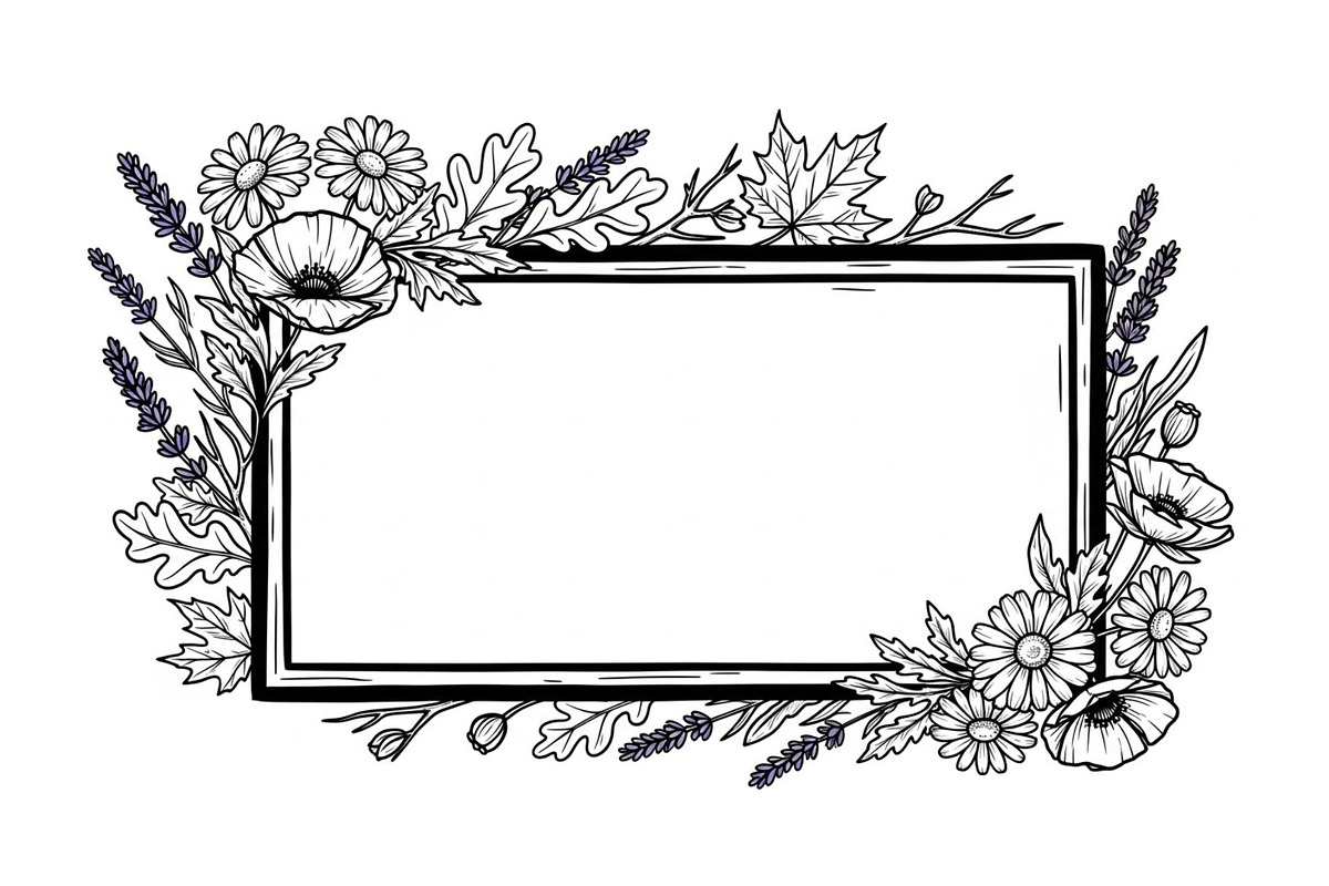 Rustic Floral Frame SVG Bundle, an Illustration by jahid234 (Photo 13 of 31)