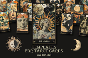 Templates for tarot cards. 252 image