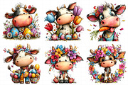 Watercolor Easter Funny Cow Clipart, an Illustration by Daily.Designs (Thumbnail 5 of 7)