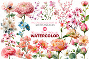 Romance Floral, Watercolor clipart, an Illustration by Designworld (Thumbnail 1 of 5)