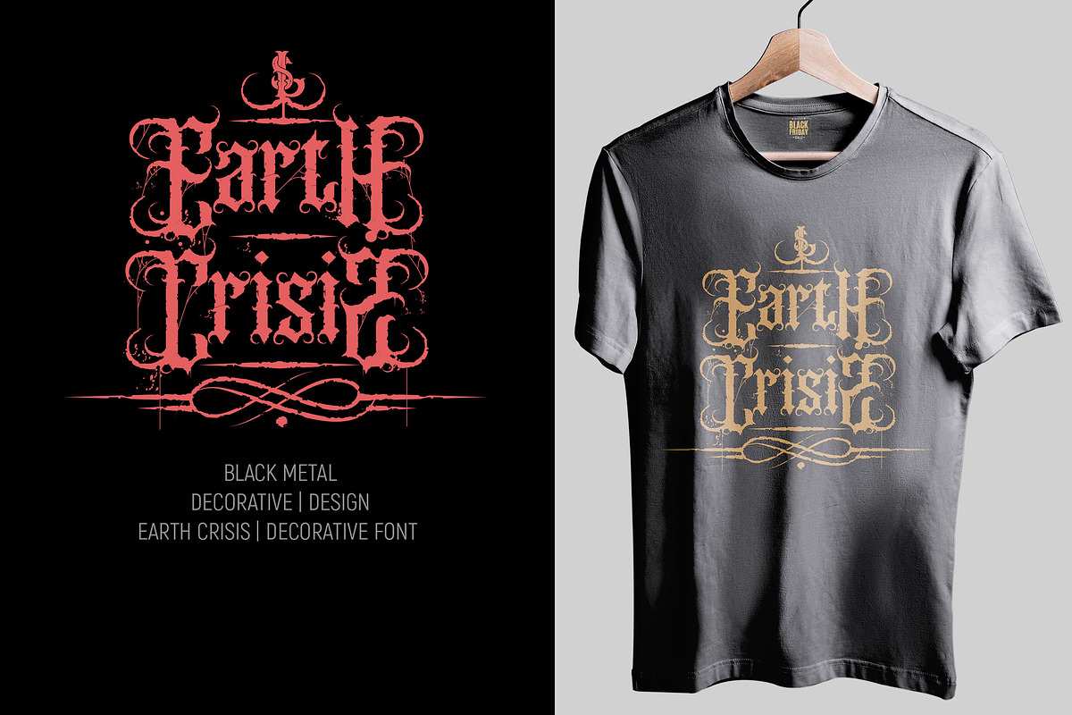 Earth Crisis | Blackmetal Font, a Blackletter Font by LetterStock (Photo 5 of 11)