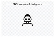Cartoon Robot Profile Icons, an Outline Icon by Designfour (Thumbnail 6 of 7)