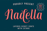 Nadella Layered Script Font, a Script Font by Abbasy Studio (Thumbnail 1 of 12)