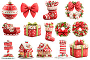 Cute Christmas watercolor clipart, an Illustration by Designworld (Thumbnail 2 of 5)