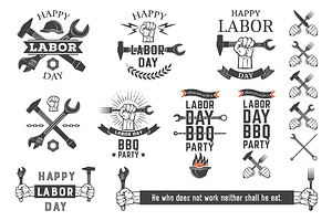 Labor Day vector emblems