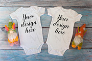 12 twin baby bodysuit Mockup Bundle., a Print Template by MockupMarket (Thumbnail 10 of 13)