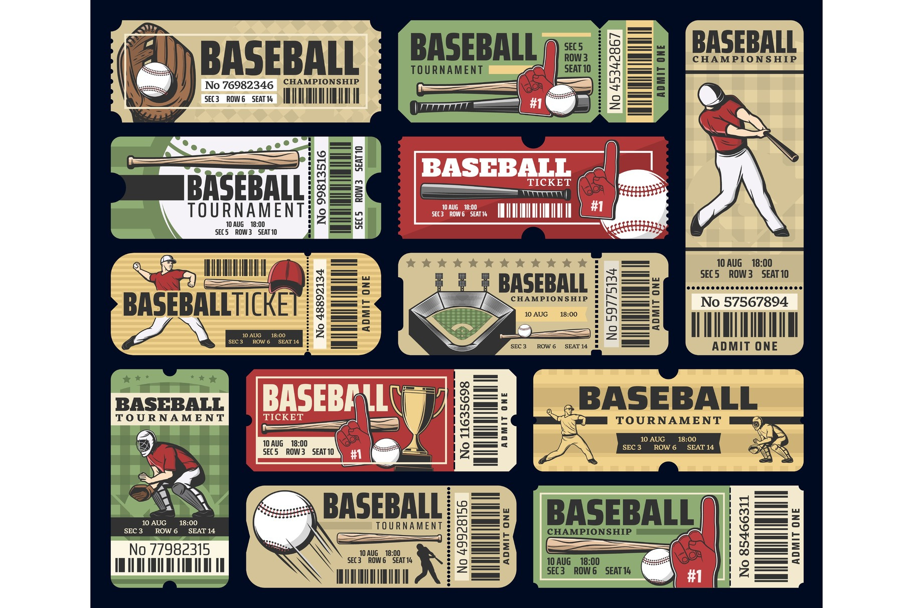 Baseball Sport Cup Tickets by Vector Tradition  Creative Market