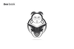 Bee and a book illustration logo, a Branding & Logo Template by rpdesignstudio