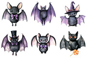 Quirky Halloween Black Bats Clipart, a Seasonal Illustration by CitraGraphics (Thumbnail 2 of 7)
