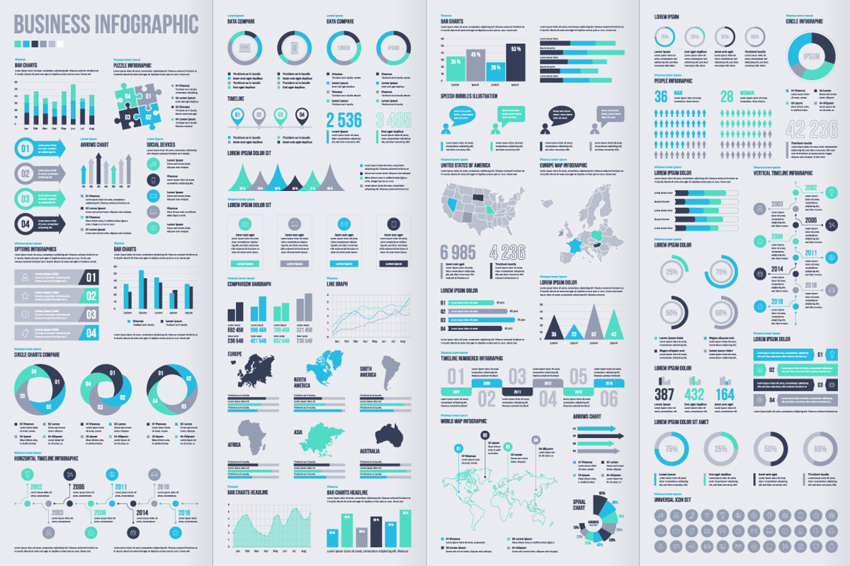 Business Infographic Elements, a Person Illustration by Petr Stránský (Photo 1 of 3)