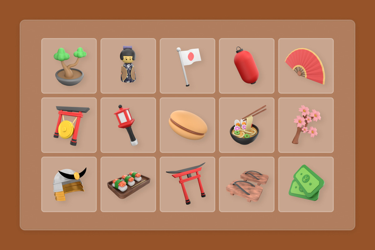 Japanese Zen Culture 3D Icons, a Work Illustration by twinstd (Photo 6 of 6)