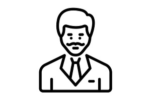 Mr occupation black icon, an Outline Icon by Creative priyanka
