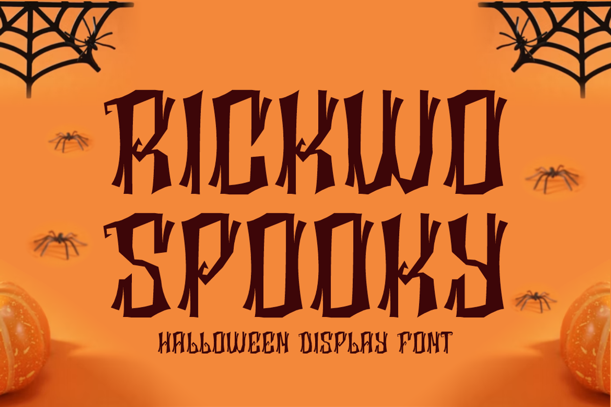 Rickwo Spooky - Halloween Font, a Blackletter Font by Iqsiart Studio (Photo 1 of 8)