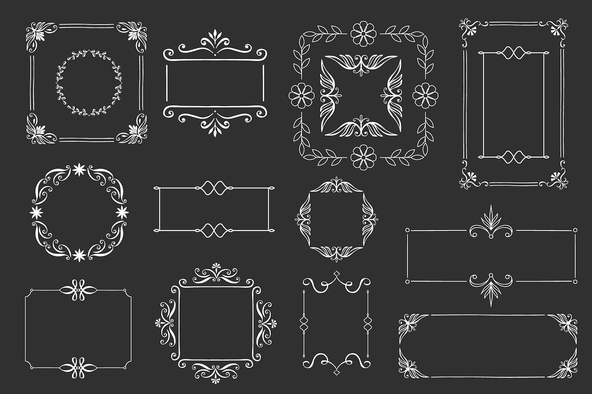 210 hand drawn frames & borders, a Decorative Illustration by Anatartan Design (Photo 2 of 11)