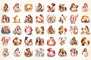 Mother's Day Clipart, Mum Daughter, an Illustration by DreamCafeArt (Thumbnail 2 of 6)