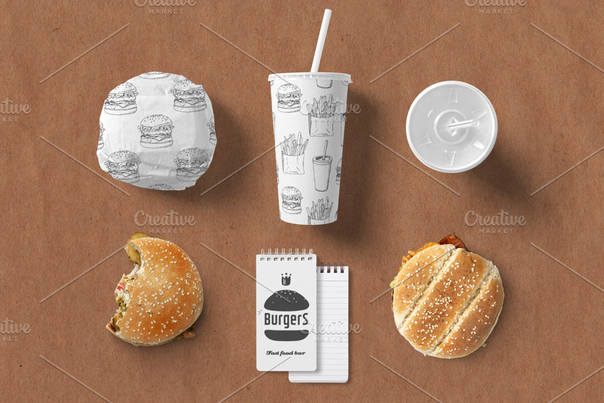 Fast food bundle, a Decorative Illustration by Zhemchuzhina
