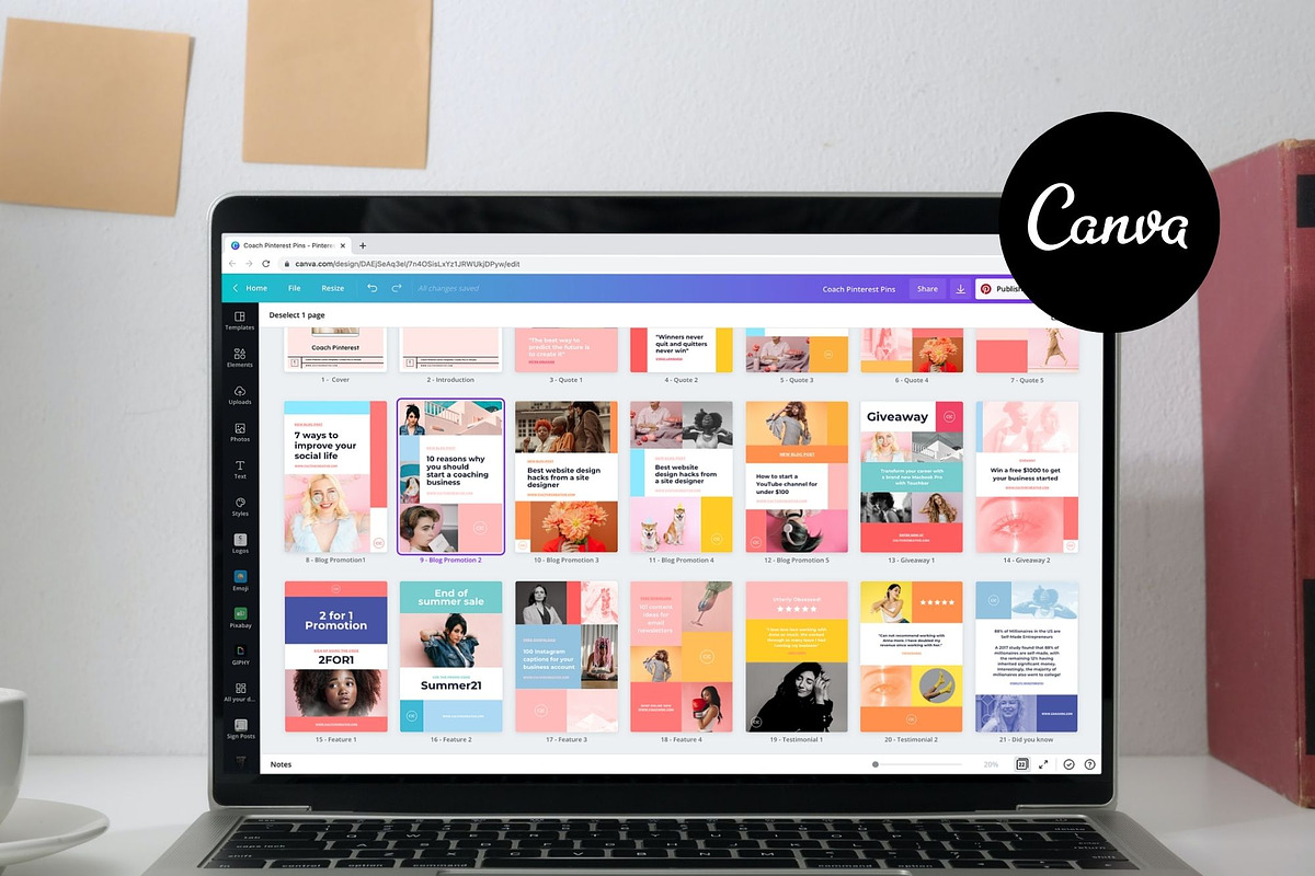 Bright Colorful Pinterest Pin, a Social Media Template by Cultive Creative (Photo 2 of 11)