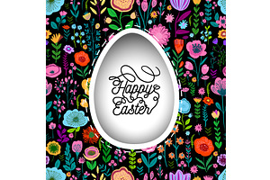 Easter card with egg on a dark, an Illustration by Nenahliadava Design
