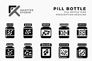Pill Bottle Icon Vector, a Solid Icon by Akatype Studio (Thumbnail 1 of 3)