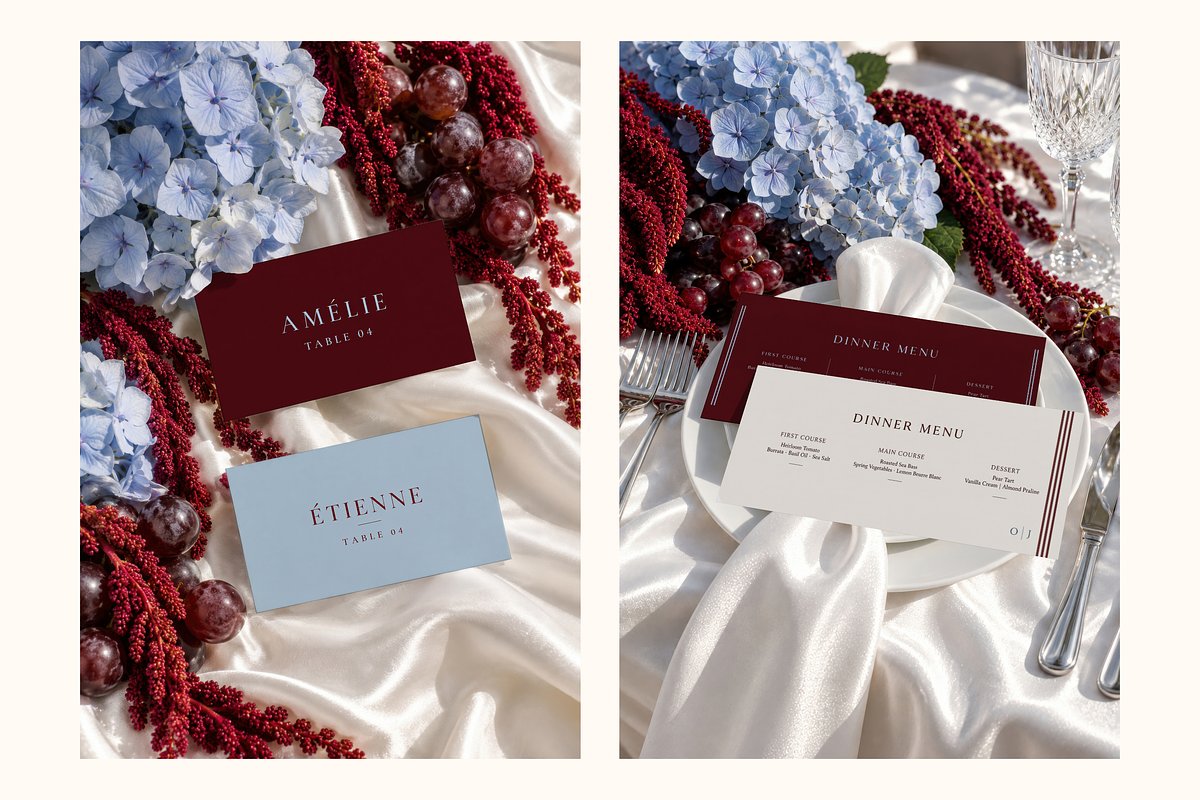 Burgundy Blue Card Set Mockup Bundle, an Advertising Mockup by Serenefeeling (Photo 6 of 7)