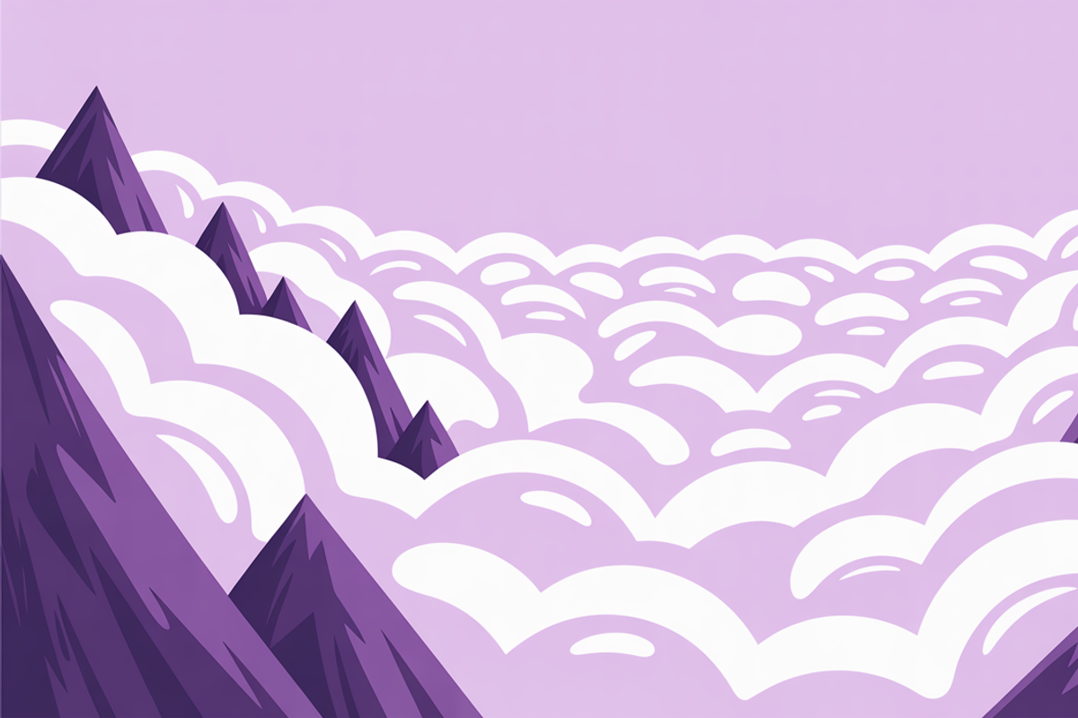 Fantasy illustration of mountains, an Illustration by Xinyan Studio (Photo 1 of 3)