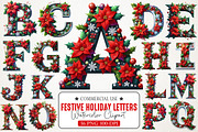 Festive Holiday Letters Collection, an Illustration by RobertsArt (Thumbnail 1 of 7)