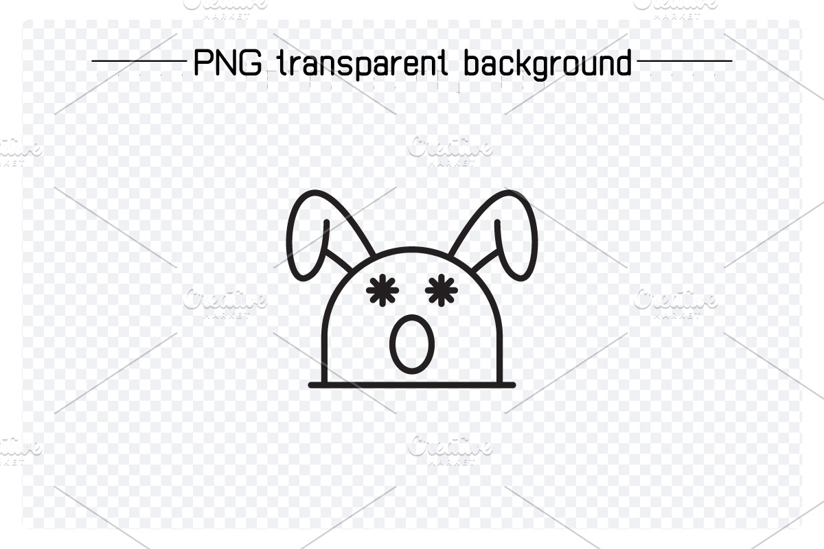 Angry and Amazed Rabbit Emojis, an Outline Icon by Designfour (Photo 2 of 7)