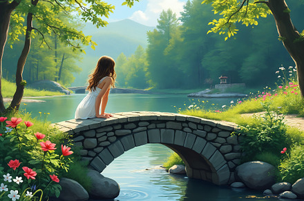 Woman by the Stone Bridge, a Sports & Recreation Photo by h.utomo