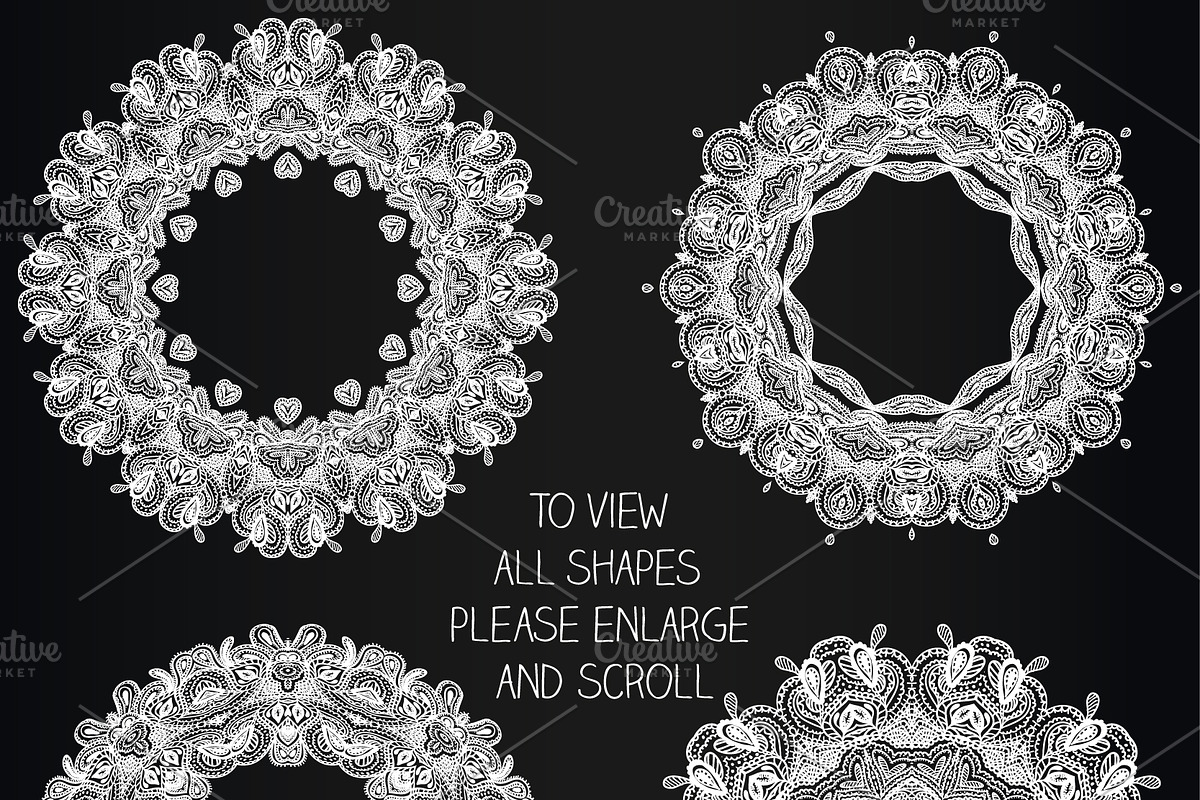 Hand drawn vector lacy round shapes, an Illustration by CreativeJourney (Photo 2 of 3)