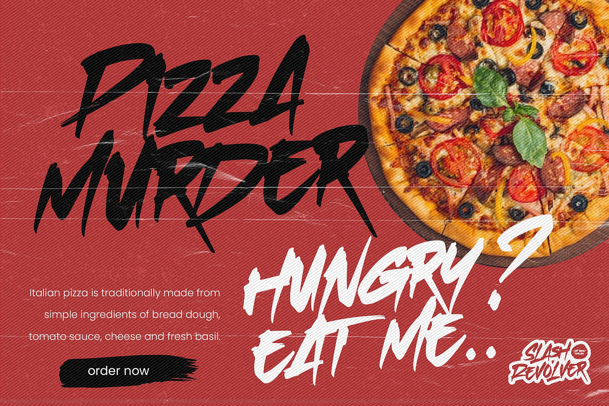 Slash Revolver – Brush Typeface, a Handwritten Font by Almarkhatype (Photo 2 of 8)