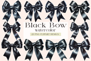 Black Bow Clipart Bundle, an Illustration by DreamArtGraphic