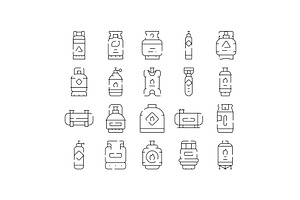 Gas cylinders and tanks for fuel, an Object Graphic by pikepicture