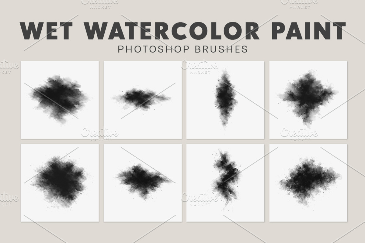 Wet Watercolor Paint Brushes, a Brush Add-On by AB-TheDesigner (Photo 2 of 4)