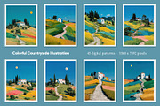Colorful Countryside Illustration, a Decorative Illustration by Housui Patterns (Thumbnail 3 of 12)