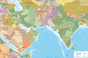 Map of South Asia and Near East, an Education Illustration by Cartorical (Thumbnail 3 of 9)