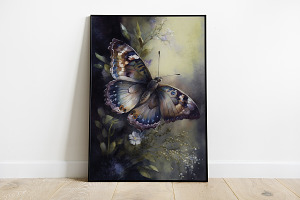 Watercolor Purple Butterfly Artwork