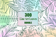 Hand Drawn Line Art Leaves, a Decorative Illustration by Digital Studio (Thumbnail 1 of 9)