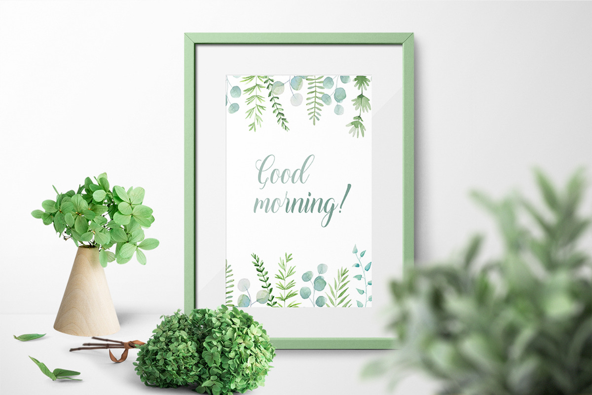 Watercolor green design, an Illustration by BrushArtDesigns (Photo 5 of 5)
