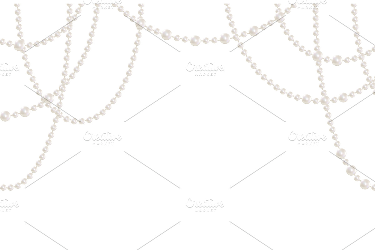 Pearl necklaces hang in multiple, an Illustration by Woters little shop